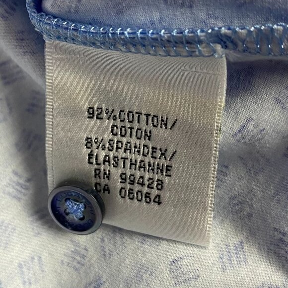 Bugatchi Polo Shirt Men's Large Periwinkle Blue 8 Way Stretch Golf Geometric NWT - Picture 8 of 12